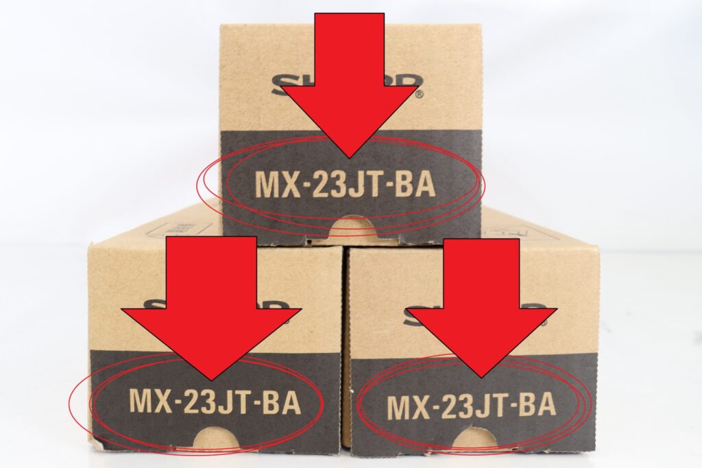 MX-23JTの型番掲載箇所の拡大画像