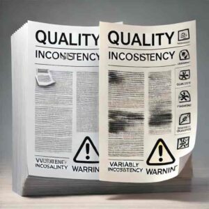 品質にばらつきがあるのイメージ画像