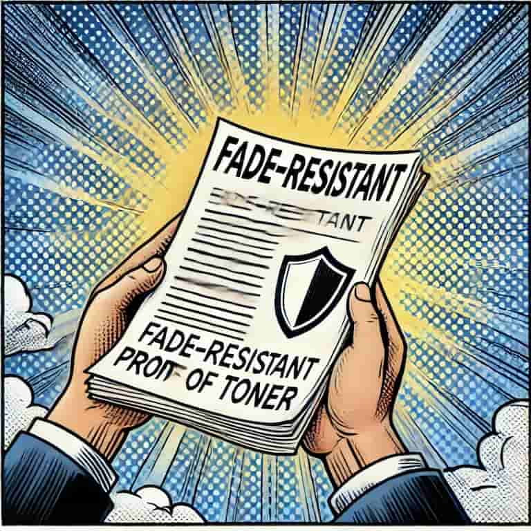 トナーの特性が色褪せを防ぐのイメージ画像