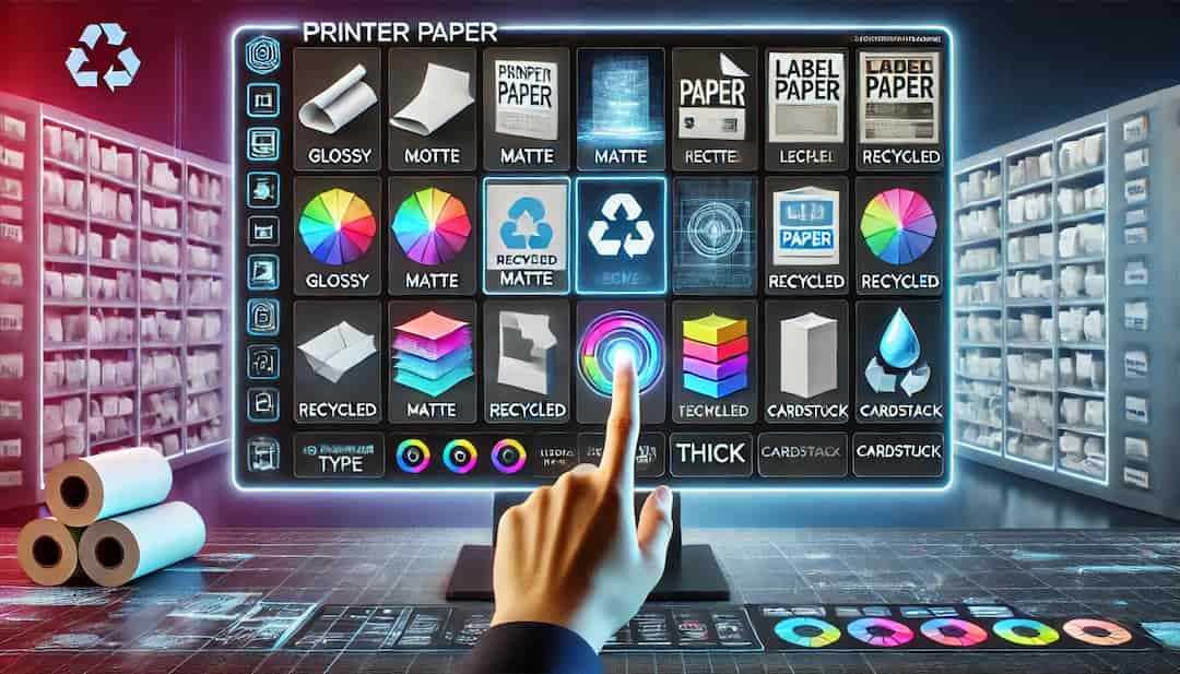 プリンター用紙の種類のイメージ画像