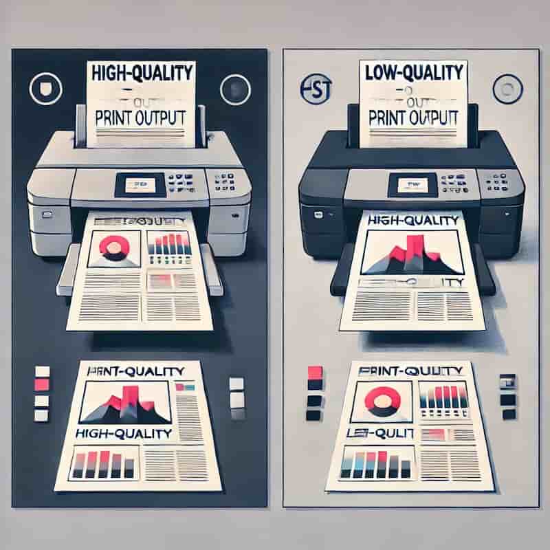 印刷品質と仕上がりの差のイメージ画像