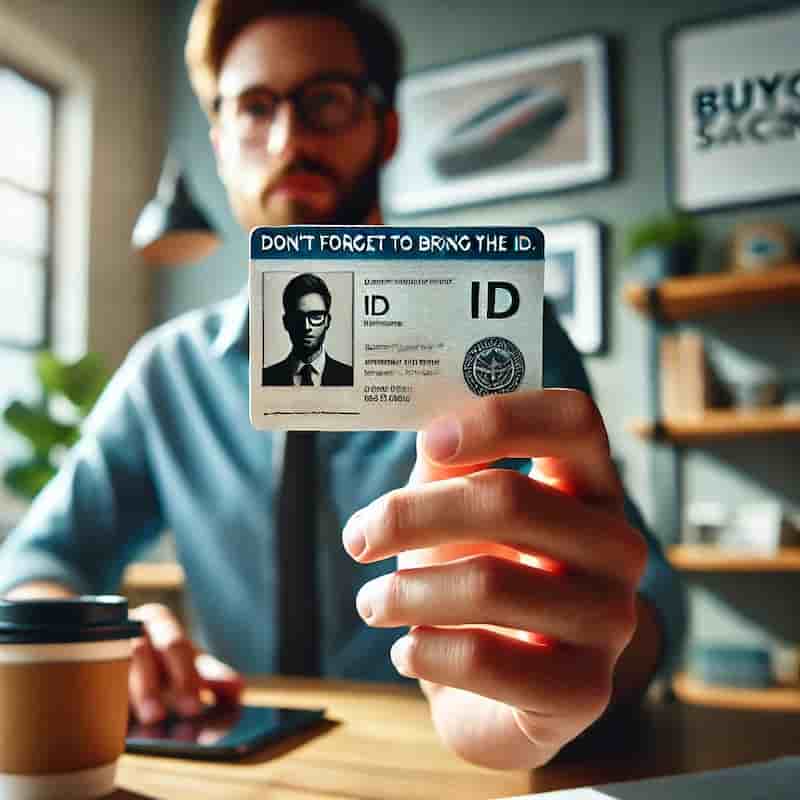 身分証明書を忘れずに持参のイメージ画像