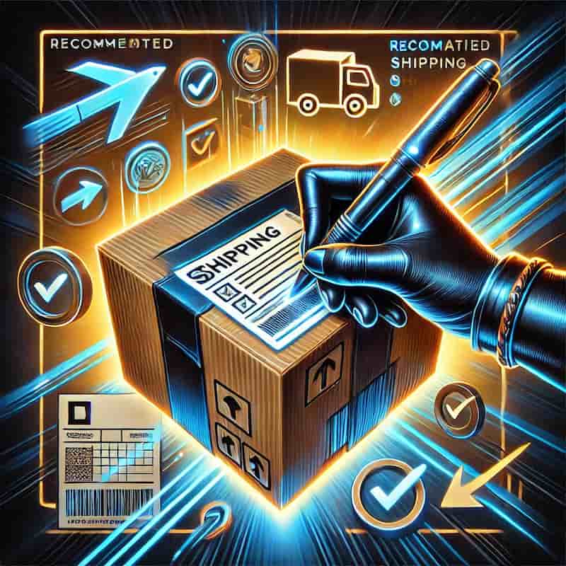 おすすめの配送方法と伝票の書き方のイメージ画像