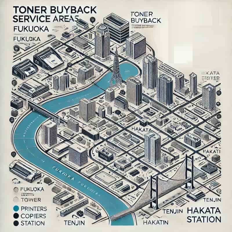 福岡県のトナー買取対応エリアのイメージ画像