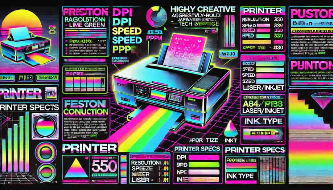 プリンターのスペック表の見方のイメージ画像