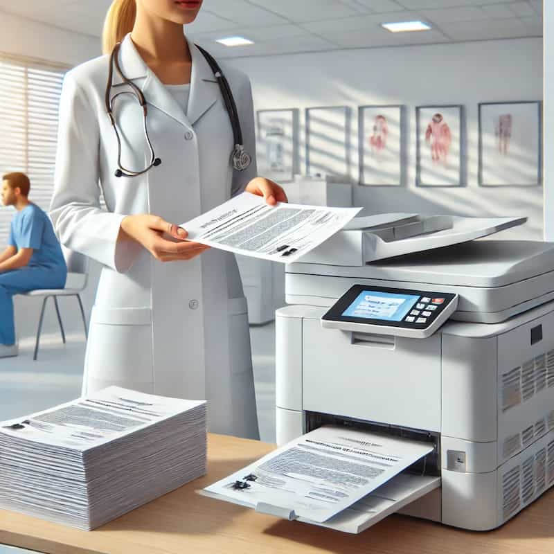 患者対応や検査業務に直結する印刷物のイメージ画像